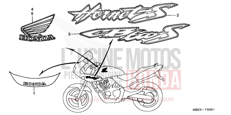 MARQUE (2) de Hornet S NOIR (NH1) de 2000